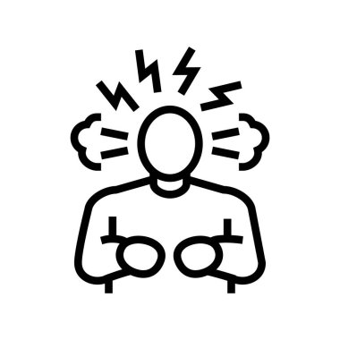 asabiyet, depresyon veya anksiyete çizgisi vektör çizimi