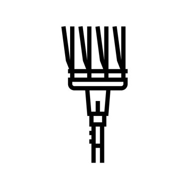 tırmık çiftçi aksesuar çizgisi vektör illüstrasyonu