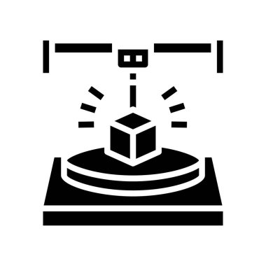 3d yazdırma simgesi vektör illüstrasyonu