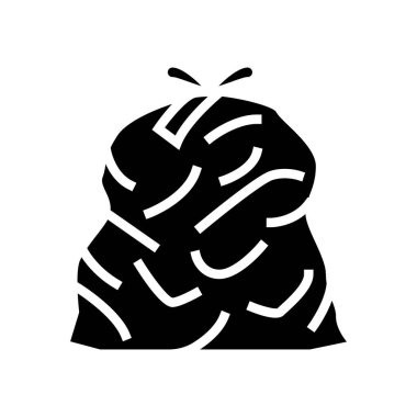 Çöp kabartma simgesi vektör illüstrasyonlu çanta