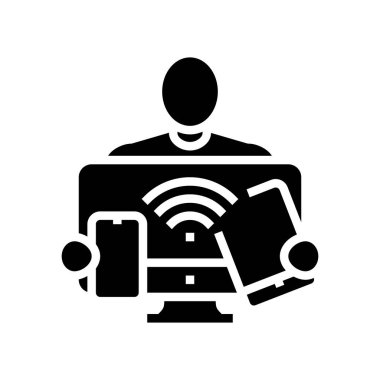 dijital doğal teknoloji sembolü vektör illüstrasyonu