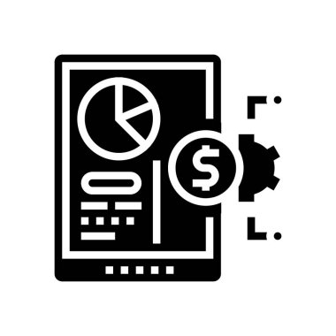 Tablet ekran sembol vektör illüstrasyonuna ilişkin mali rapor