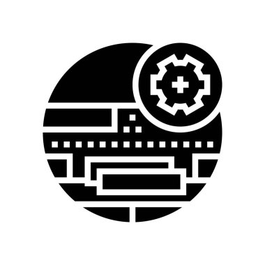 sert ahşap zemin kurulumu glyph ikon vektör illüstrasyonu