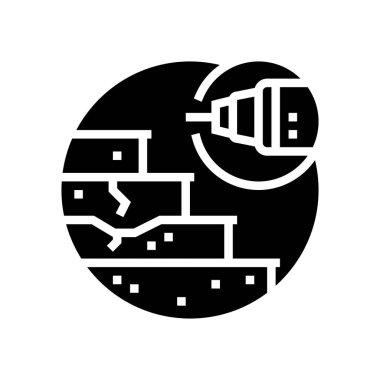 Merdiven glyph ikon vektör illüstrasyonunu yeniden bitiriyor