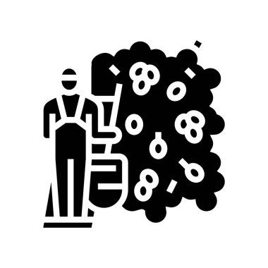 Kılavuz zeytin üzümü kabartma sembolü illüstrasyonu toplanıyor