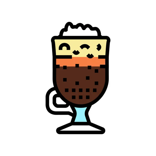 Irischer Kaffee Farbe Symbol Vektor Illustration — Stockvektor
