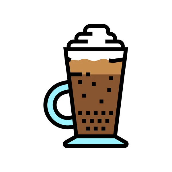 Glace coffee color icon vector illustration — Stockvektor