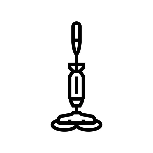 Cleaner mop accessory line icon vector illustration —  Vetores de Stock