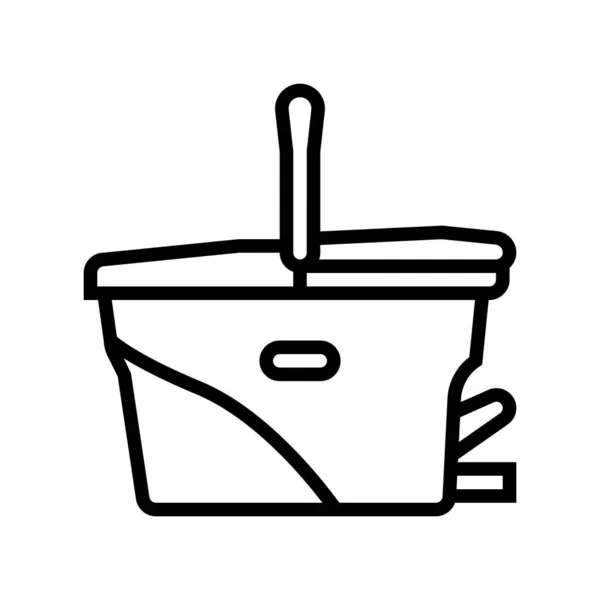 Bucket for cleaning line icon vector illustration — Vetor de Stock