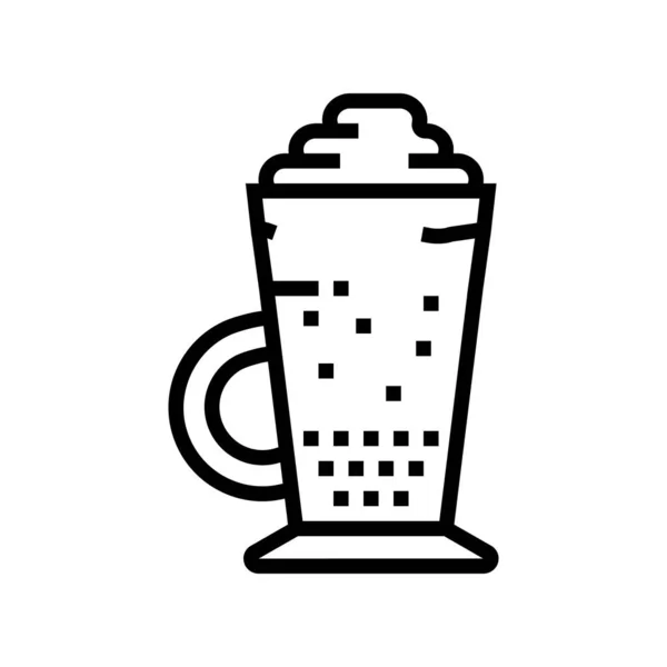 Glace Kaffee Linie Symbol Vektor Illustration — Stockvektor