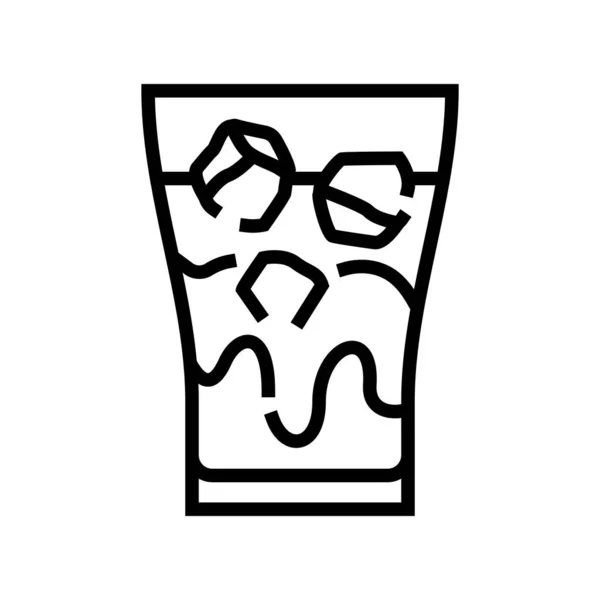Icone de ligne de café glace illustration vectorielle — Image vectorielle