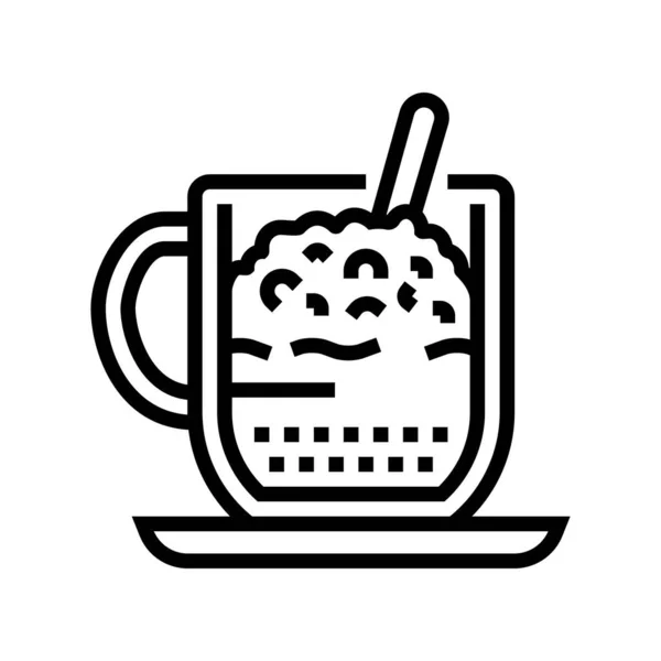 カプチーノコーヒーラインのアイコンベクトルイラスト — ストックベクタ