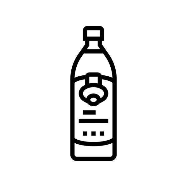 Öl Olivenflasche Linie Symbol Vektor Illustration — Stockvektor