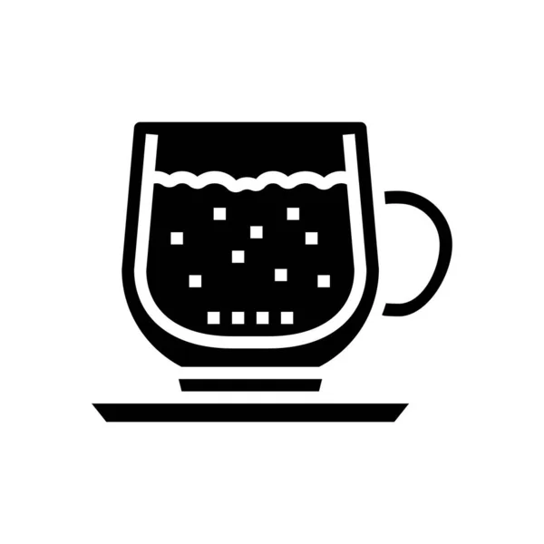 White coffee glyph icon vector illustration —  Vetores de Stock