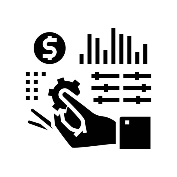 Regulering financiering glyph pictogram vector illustratie — Stockvector