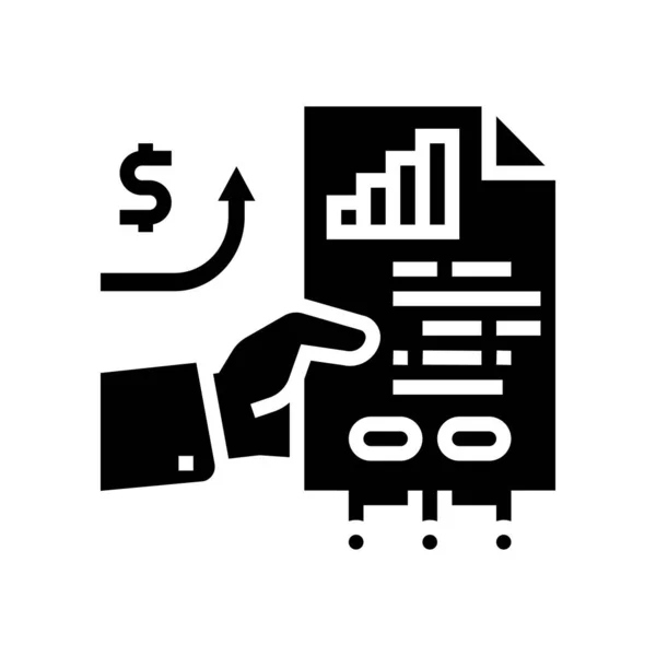 Inversión digital finanzas negocio glifo icono vector ilustración — Vector de stock