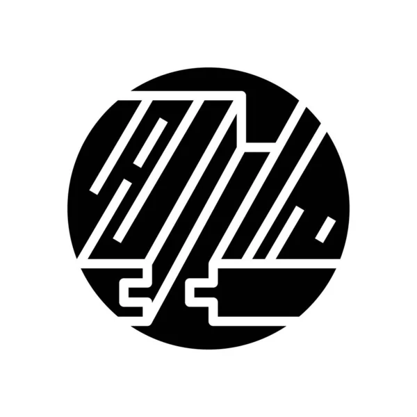 Laminate flooring installation glyph icon vector illustration — Wektor stockowy