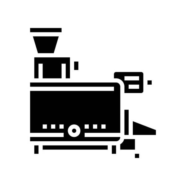 Pitting machine glyph icon vector illustration — Stock Vector