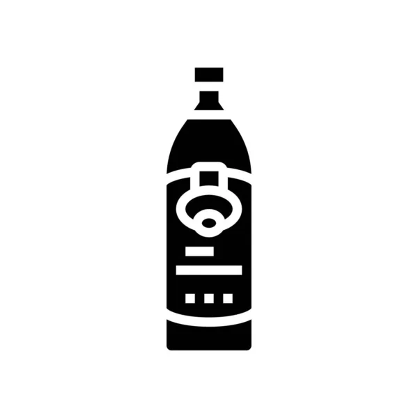 Oil olive bottle glyph icon vector illustration — Stock Vector