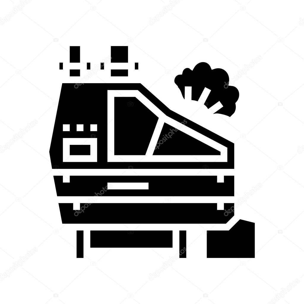 partial de-stoner machine factory glyph icon vector illustration