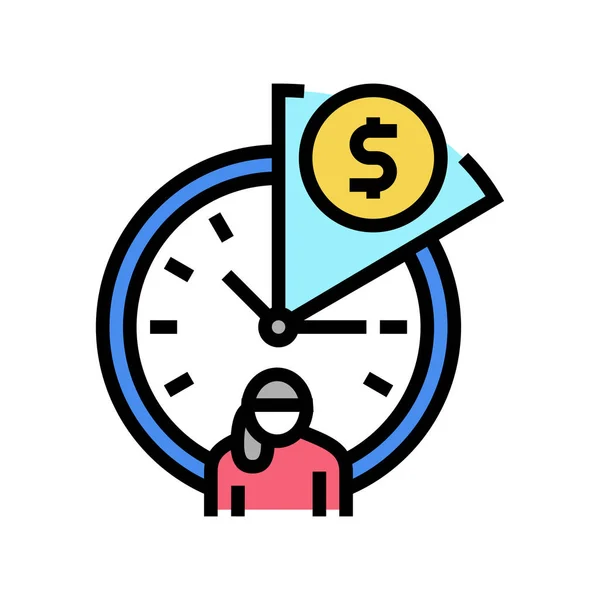 Hourly babysitting rates color icon vector illustration — Vettoriale Stock