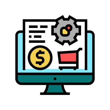 çevrimiçi renk ikonu vektör illüstrasyonu satın alınıyor