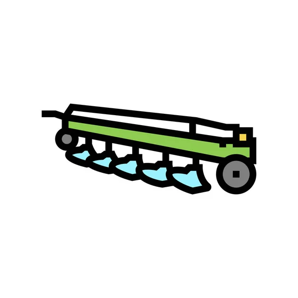 Plows farm equipment color icon vector illustration — Stock vektor