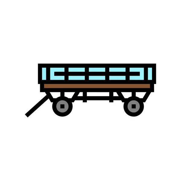 Wagon farm color icon vector illustration — Stock Vector