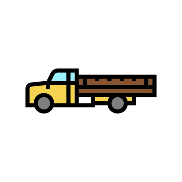 Truck farm transport color icon vector illustration — Stock vektor