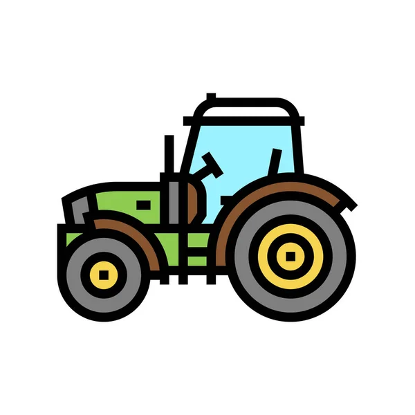 Цветовая векторная иллюстрация тракторной фермы — стоковый вектор