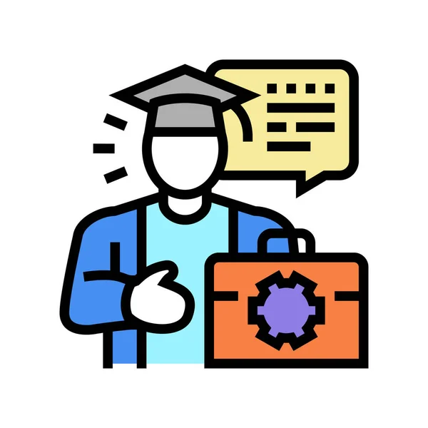 Student job color icon vector illustration — Vetor de Stock