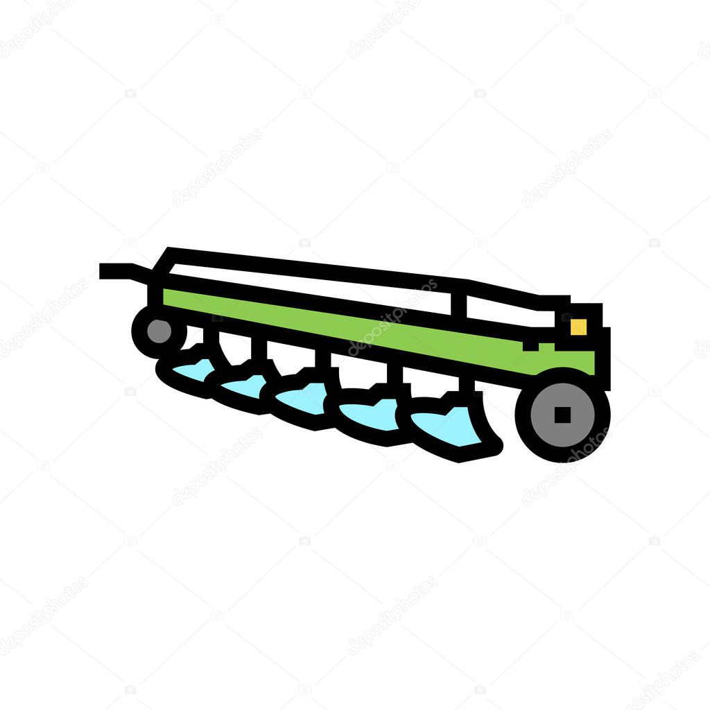 plows farm equipment color icon vector illustration