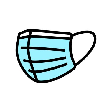 yüz maskesi renk ikonu vektör çizimi