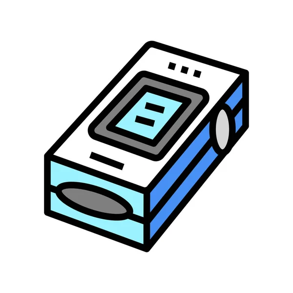 Pulse oximeter fingertip color icon vector illustration — Stockvektor