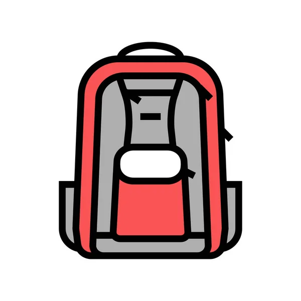 Mochila mochila bolso color icono vector ilustración — Archivo Imágenes Vectoriales