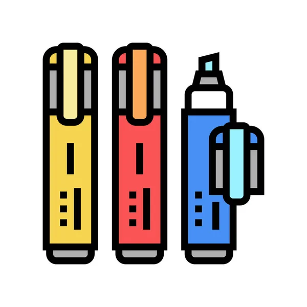 Highlighters stationery color icon vector illustration — Stock vektor