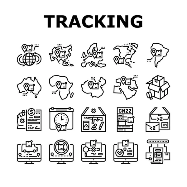 Shipment Tracking International Icons Set Vector — Wektor stockowy