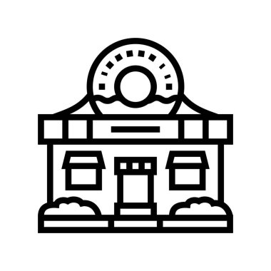 donut dükkânı simgesi vektör illüstrasyonu