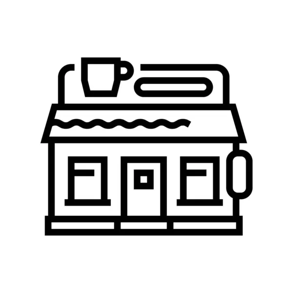 Coffee shop line icon vector illustration — Vettoriale Stock