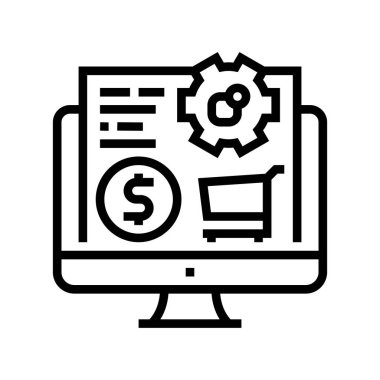 çevrimiçi satır simgesi illüstrasyonu alınıyor