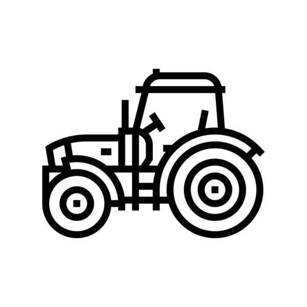 Tractor farm transport line icon vector illustration — Stockvektor