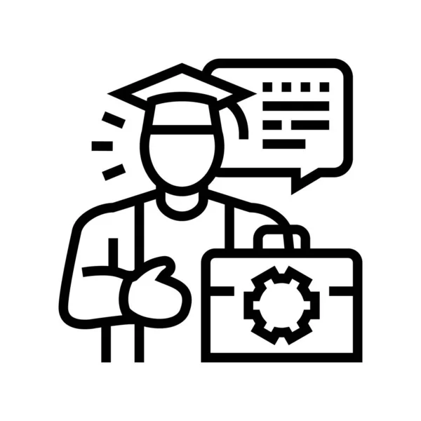 ( 영어 ) student job line icon vector example — 스톡 벡터