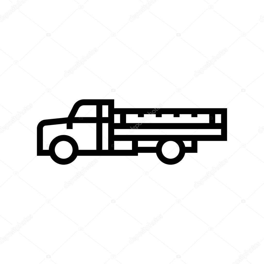 truck farm transport line icon vector illustration