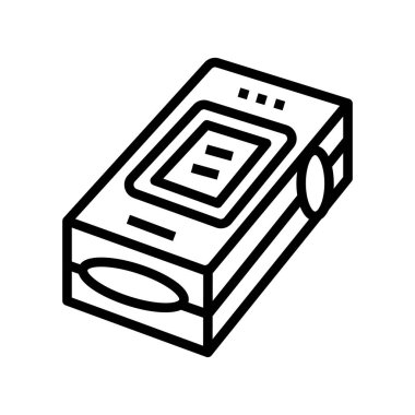 Nabız oksimetresi parmak ucu çizgisi ikon vektör çizimi