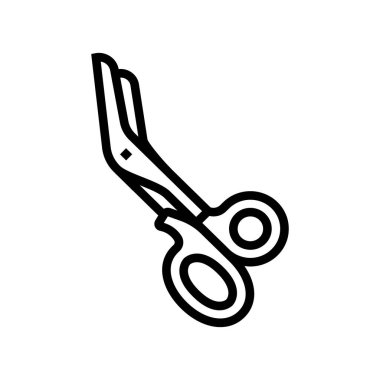 makas tıbbi çizgi ikon vektör illüstrasyonu