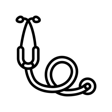 stetoskop tıbbi hat ikonu vektör illüstrasyonu