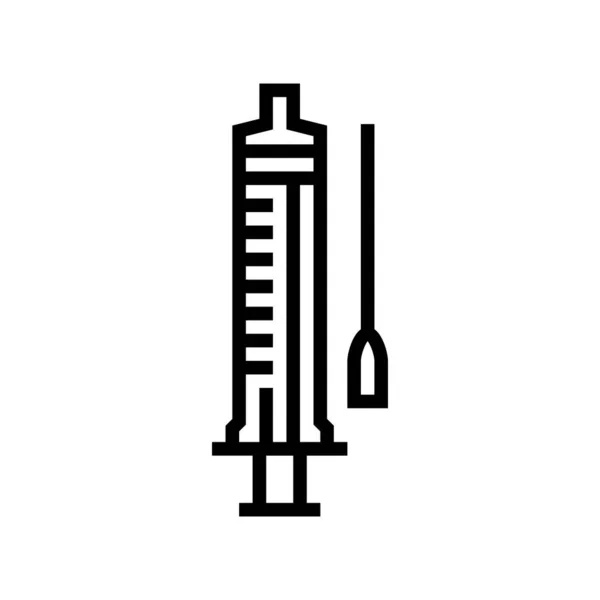 Syringe medical line icon vector illustration — Stockvektor
