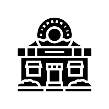 Donut dükkanı sembolü vektör illüstrasyonu