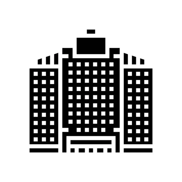 Office skyscraper building glyph icon vector illustration — Stockvektor