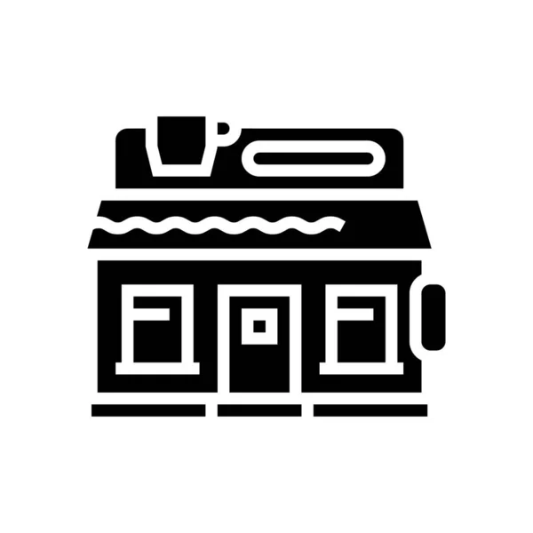 Coffee shop glyph icon vector illustration — Vettoriale Stock